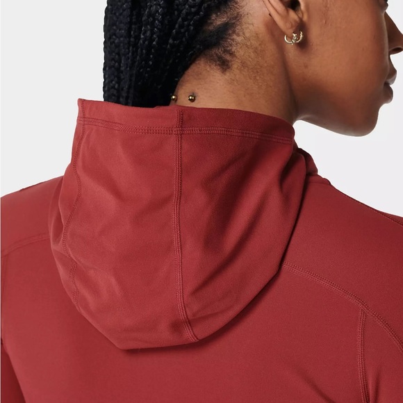 Sweaty Betty Super Soft Workout Zip Jacket Falu Red Large NEW - Picture 5 of 9